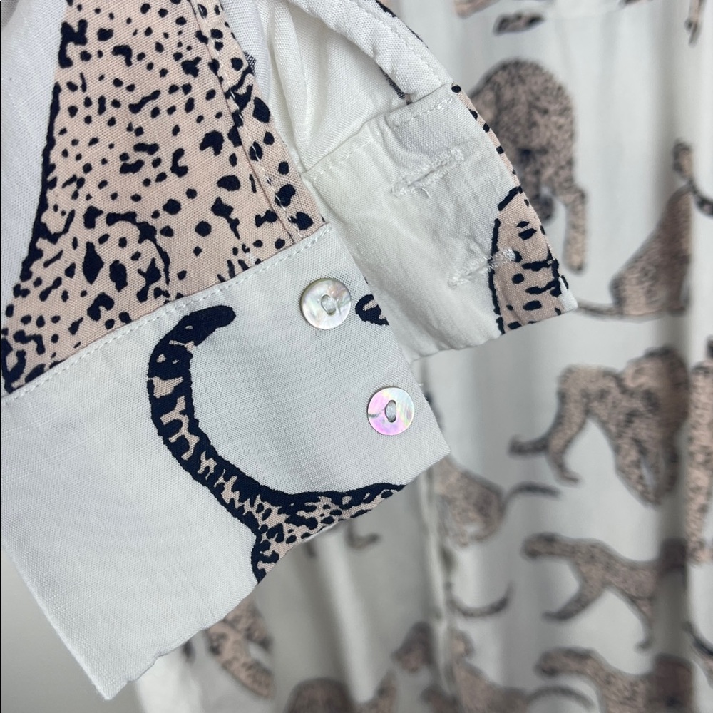 Cupshe Kelsie Leopard print Cover up/ shirt dress L - Picture 6 of 7